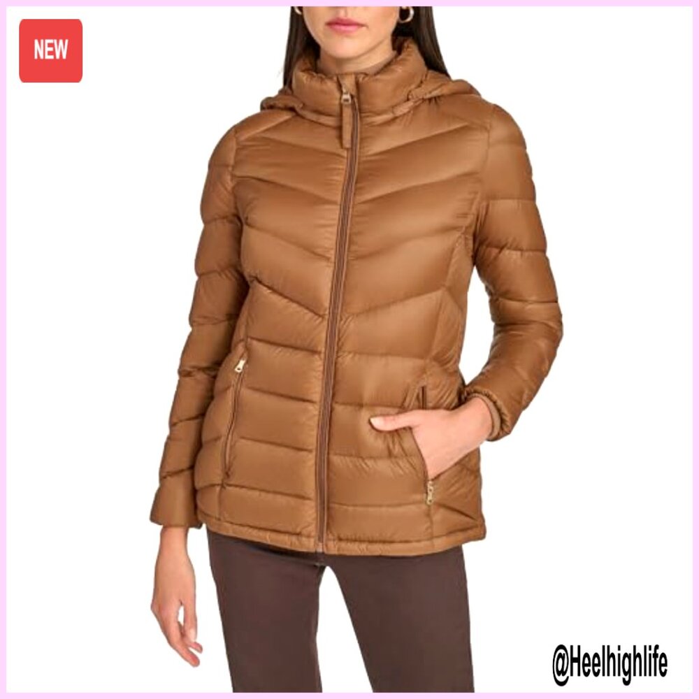 Lightweight Packable Down Puffer Jacket, Chevron … - image 7